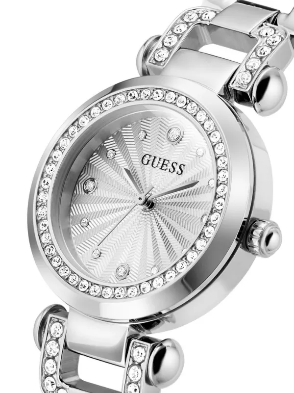 Silver Diamond Guess Watch Guess Madison Diamonds Silver Dial Silver Steel Strap Watch  main image 2