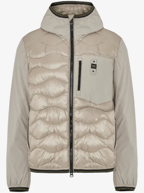 Blauer Gefütterte Jacke mit Logo-Patch
