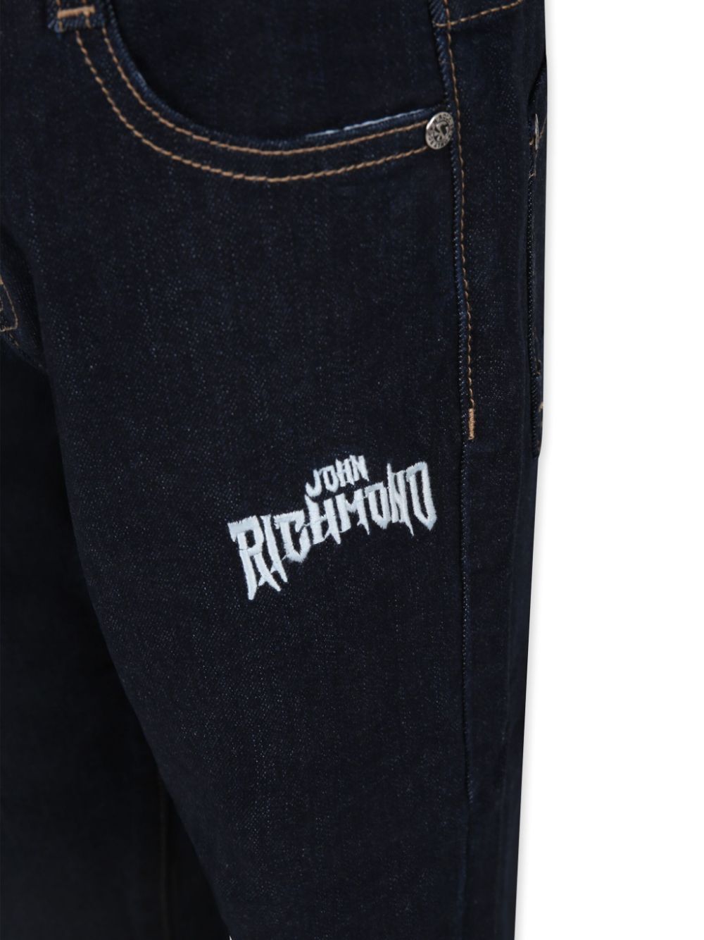 John Richmond Junior Jeans met geborduurd logo Blauw