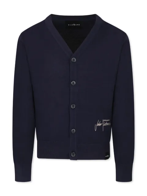 John Richmond Junior logo-embroidered cardigan 