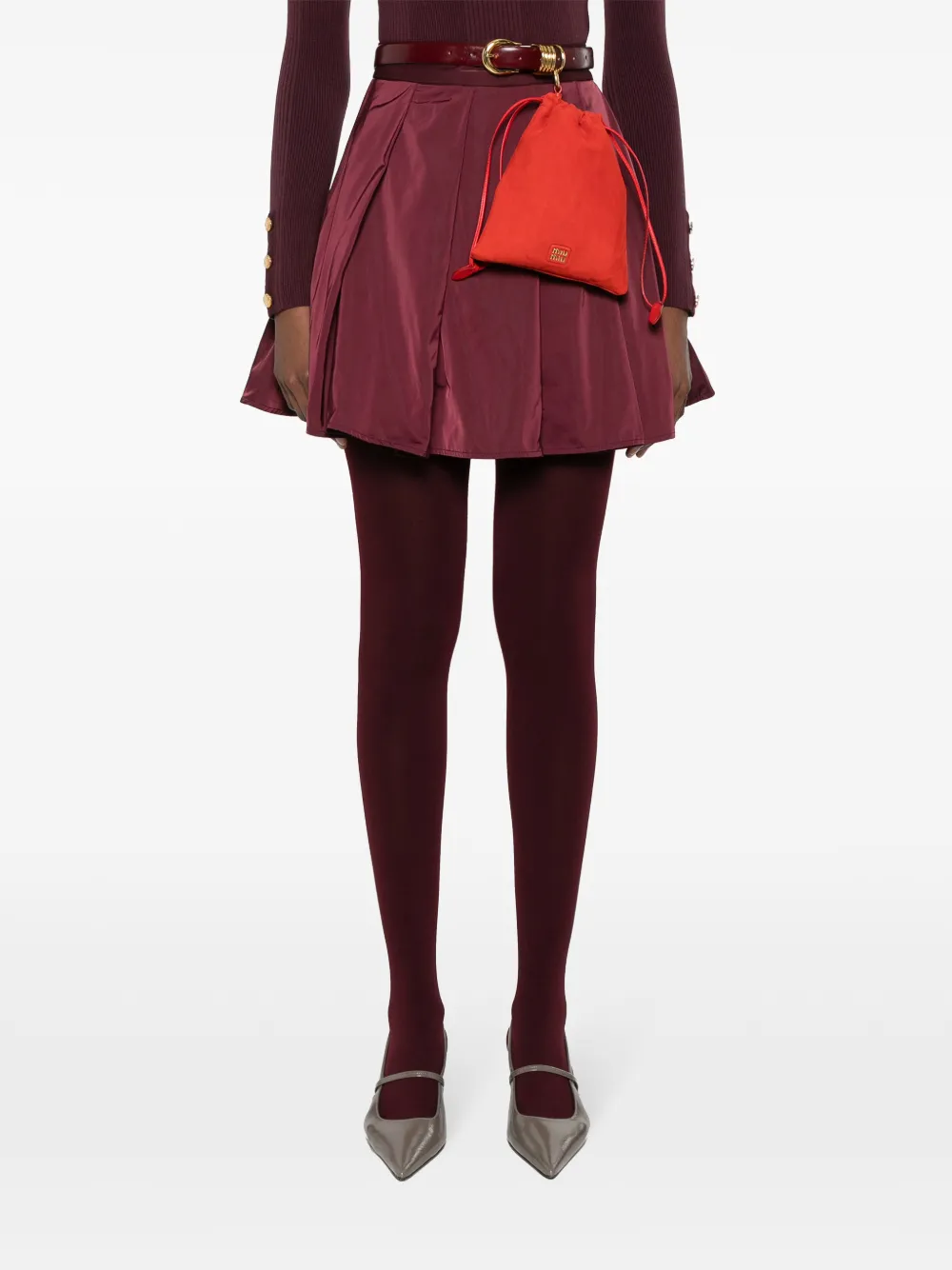 Miu Mini-tas met logoprint Rood