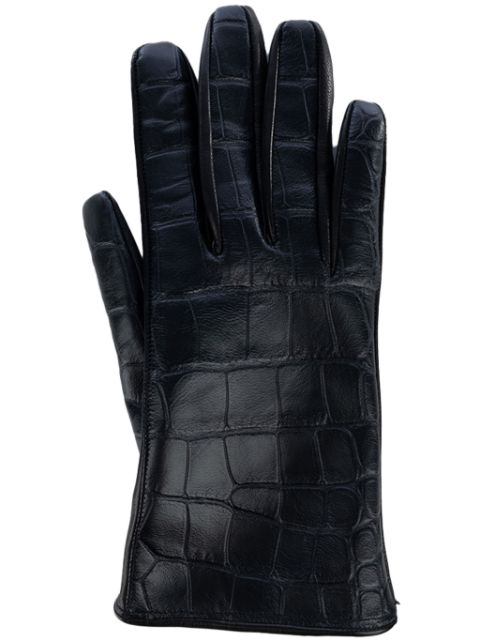 Ermanno Scervino crocodile-embossed leather gloves