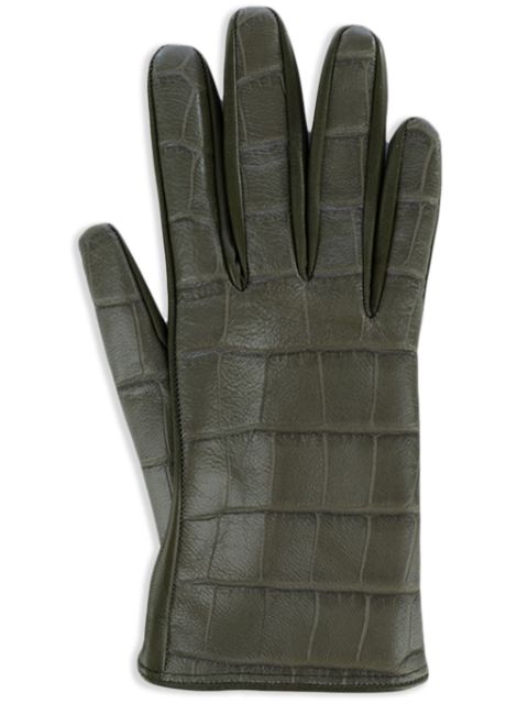 Ermanno Scervino crocodile-embossed leather gloves