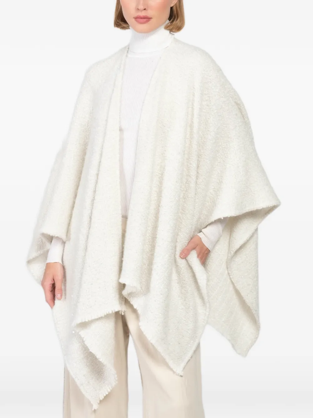 Alonpi cashmere Sjaal met textuur - Wit