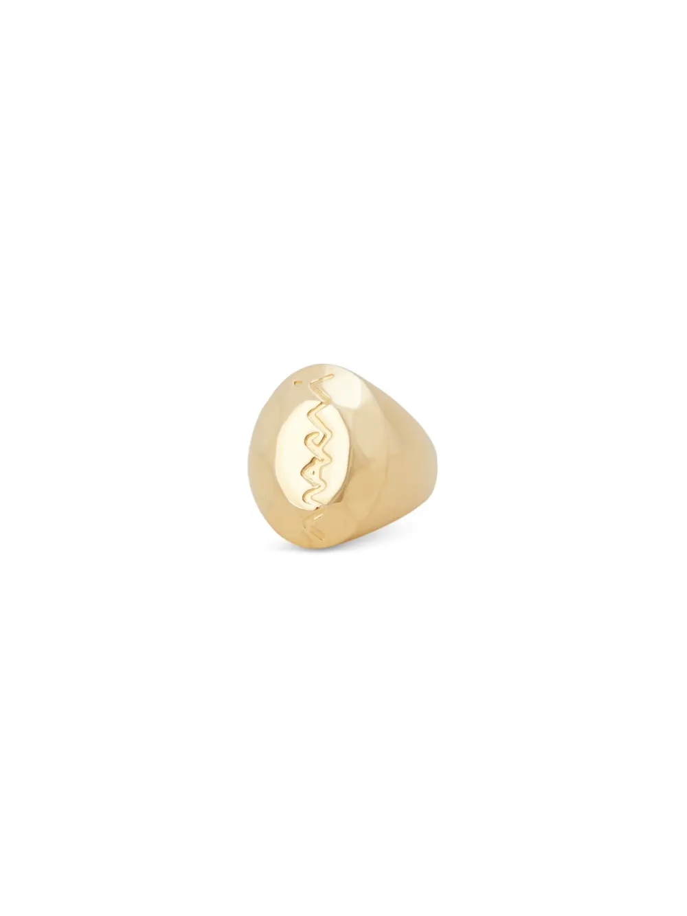 Shop Marni Logo-debossed Ring In 金色