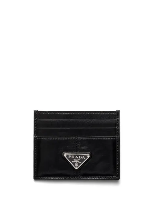 Prada porte-cartes en cuir - Noir - Prada - Modalova