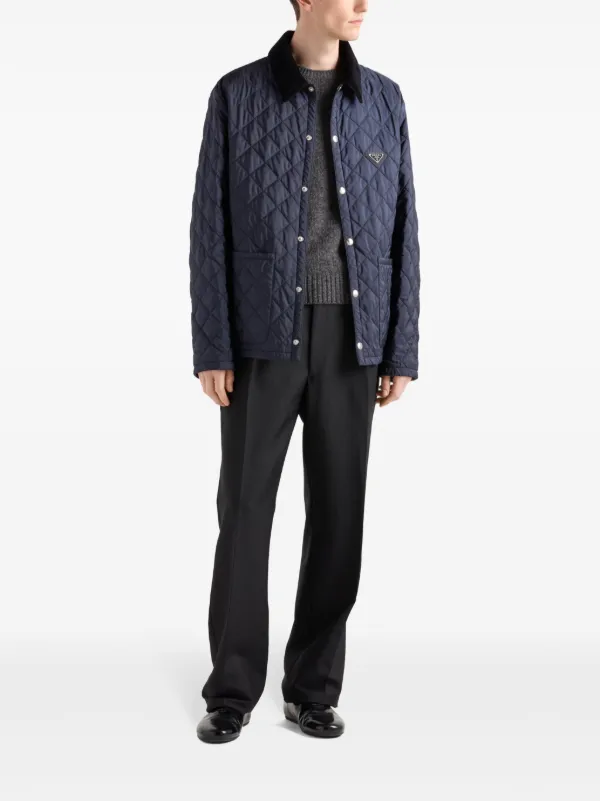 Prada Quilted Jacket | Blue | FARFETCH