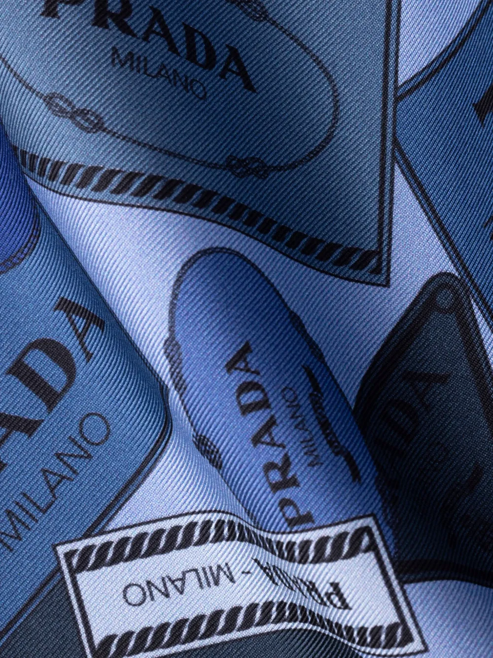 Prada Twill sjaal met print Blauw