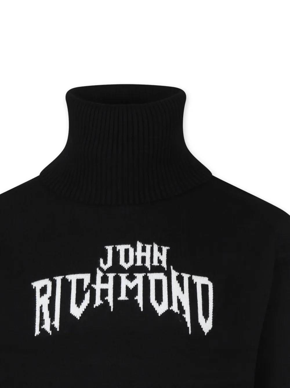 John Richmond Junior Trui met logo jacquard Zwart