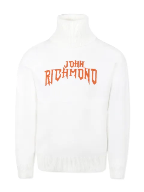 John Richmond Junior logo-jacquard sweater