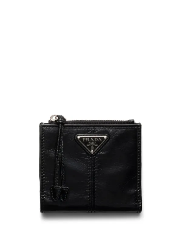 Prada レザー 財布 S | ブラック | FARFETCH JP