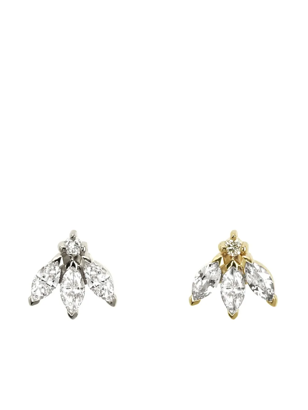 14kt gold The English Rose diamond earrings