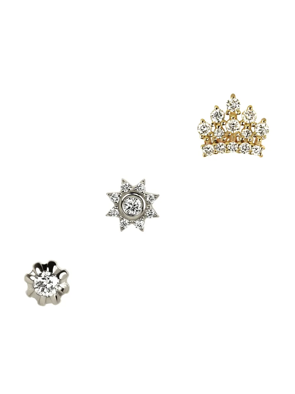 14K gold The Crown Jewel diamond earrings