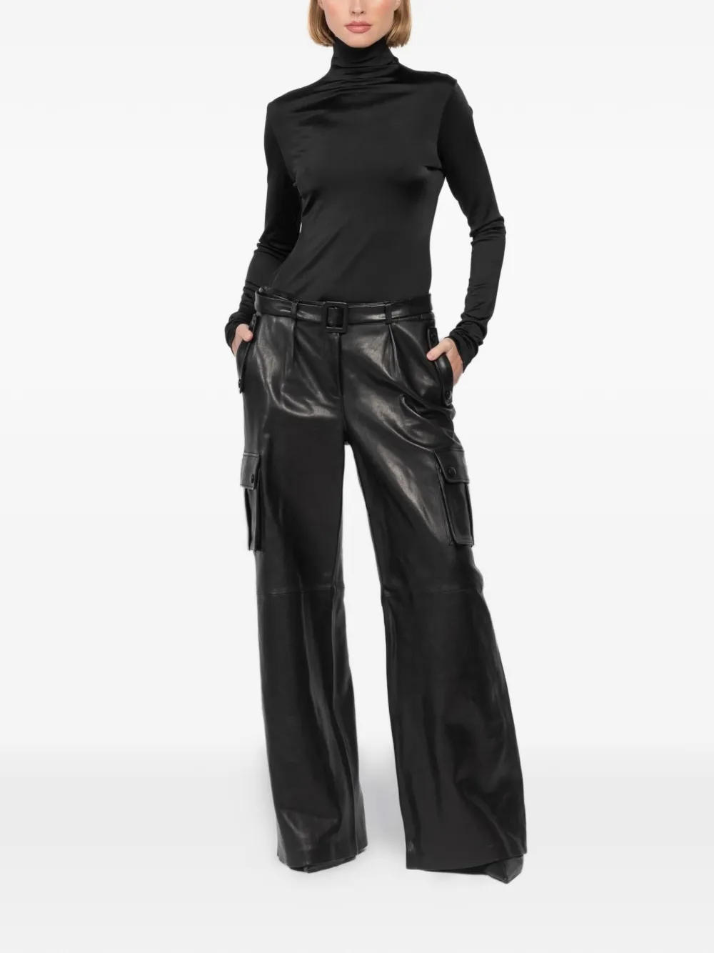 Jacob Lee cargo-pocket palazzo pants - Zwart