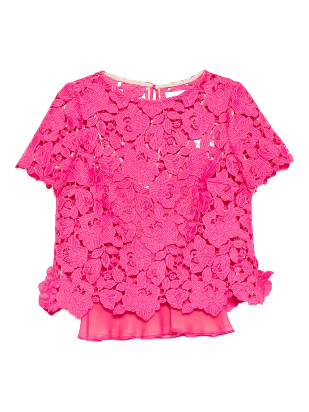 Oscar de la Renta floral lace top - Pink