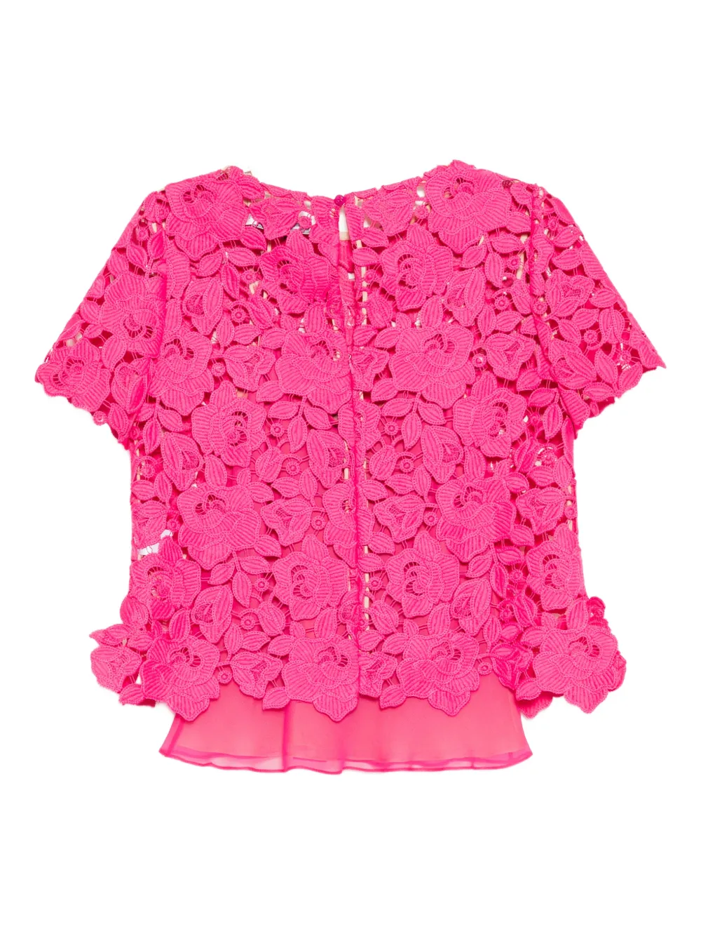 Oscar de la Renta floral lace top - Roze