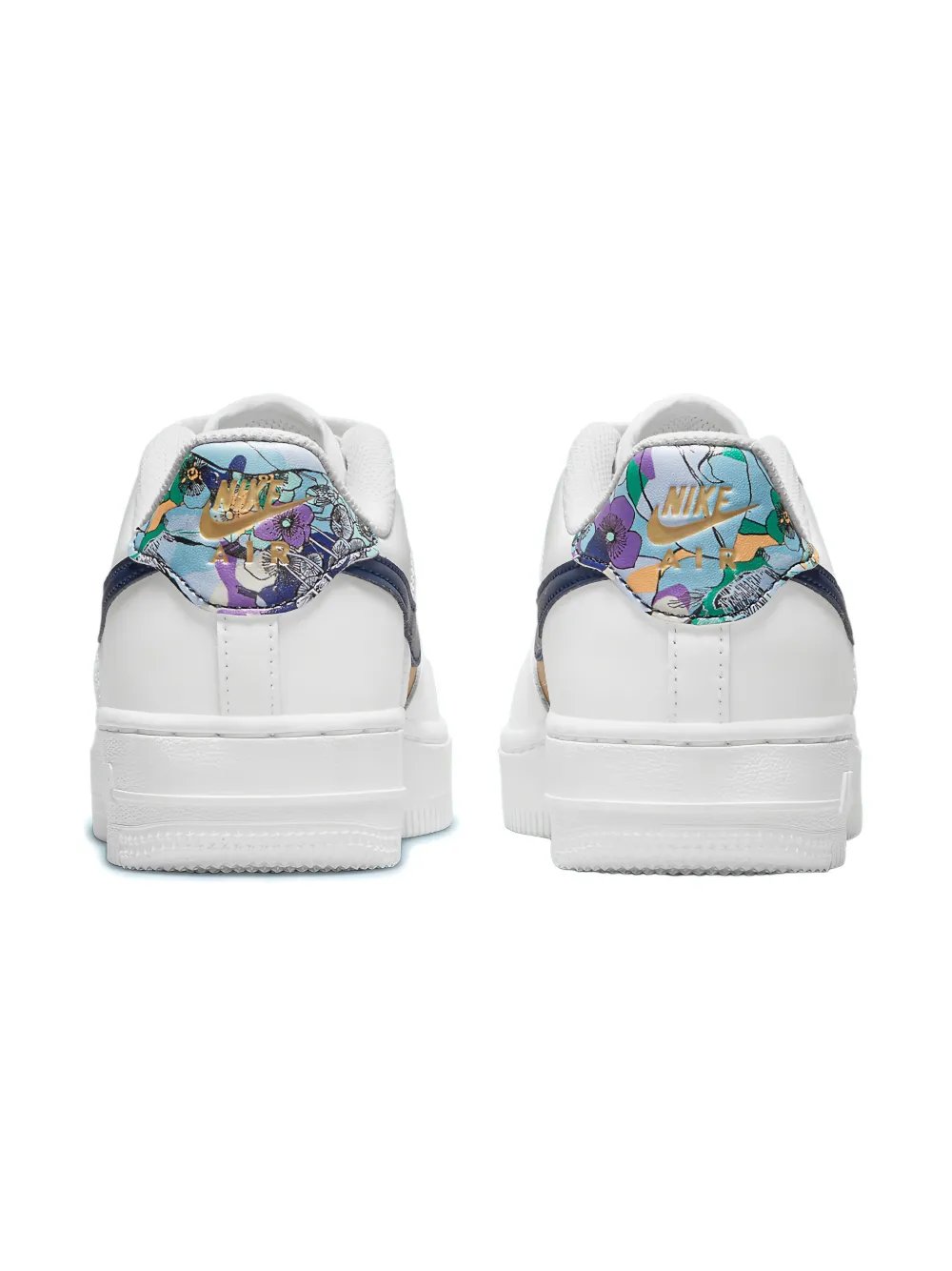 Nike Air Force 1 Low '07 Lv8 "white Blue Void Metallic Gold" Sneakers In White