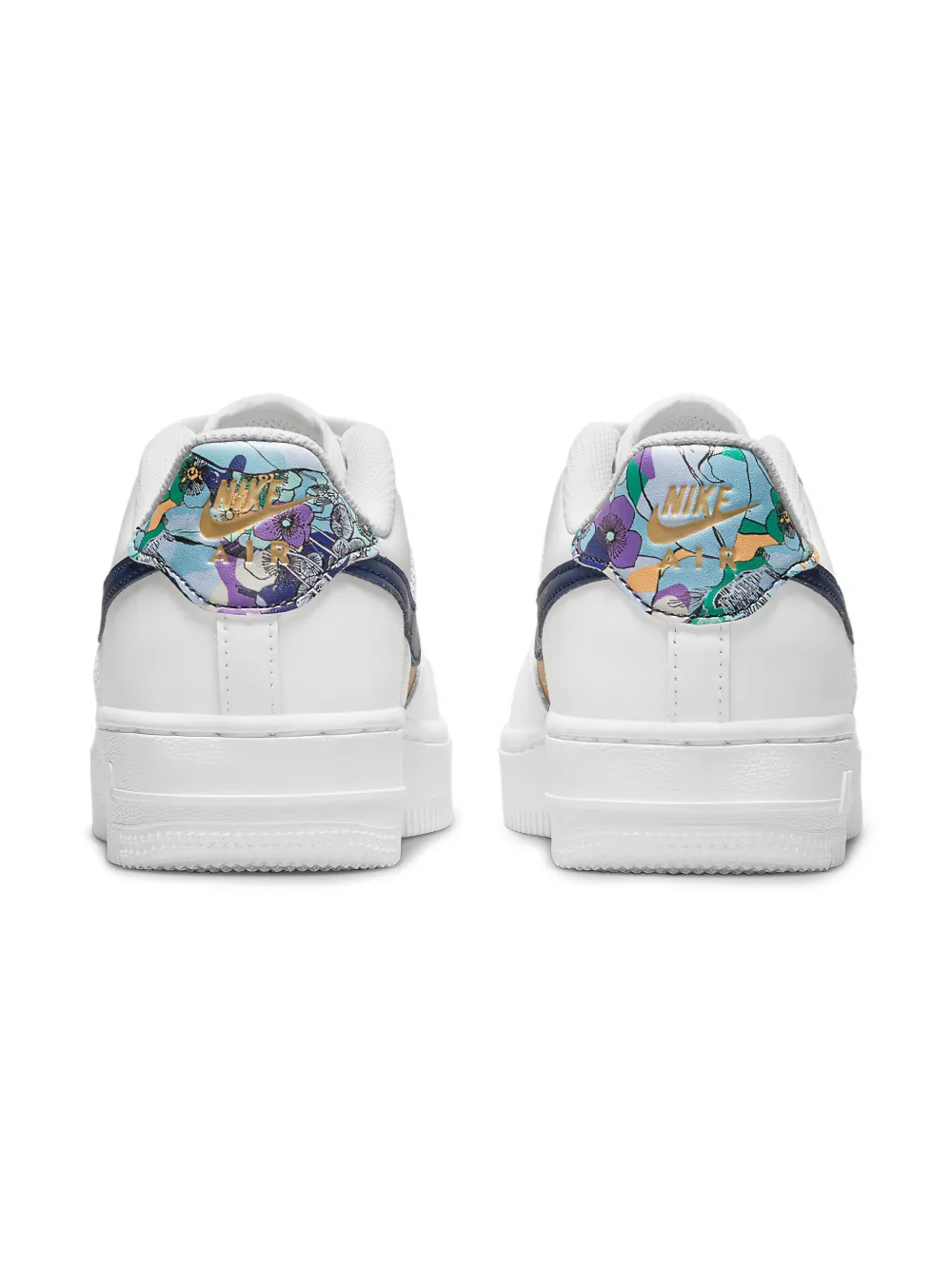 Nike Kids Air Force 1 Low '07 LV8 "White Blue Void Metallic Gold" sneakers Wit