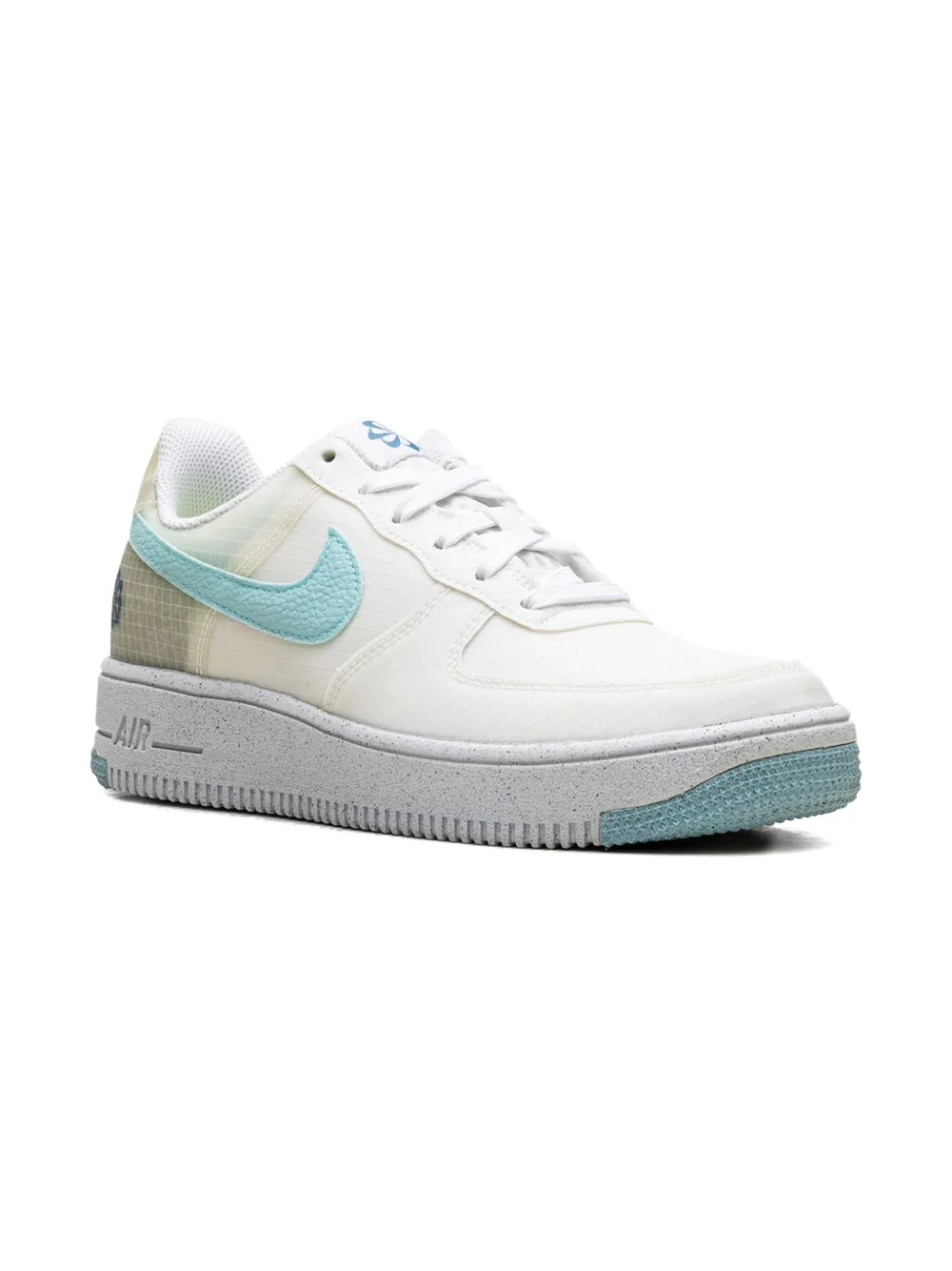 Nike Kids Air Force 1 Low Crater "White Rift Blue Volt Copa" sneakers Wit