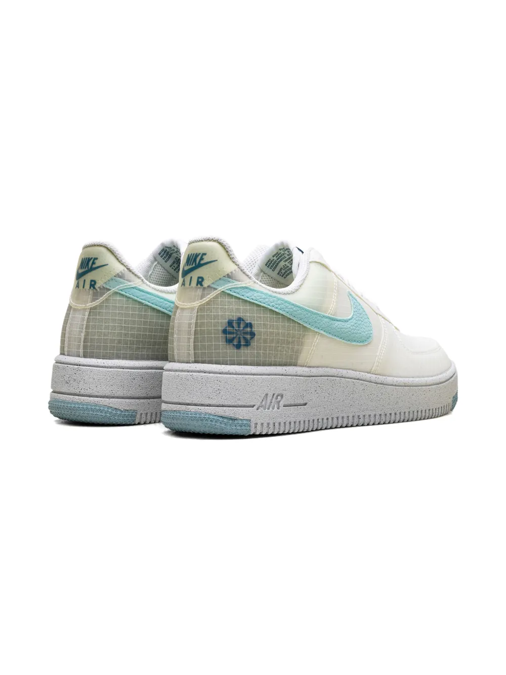 Nike Kids Air Force 1 Low Crater "White Rift Blue Volt Copa" sneakers