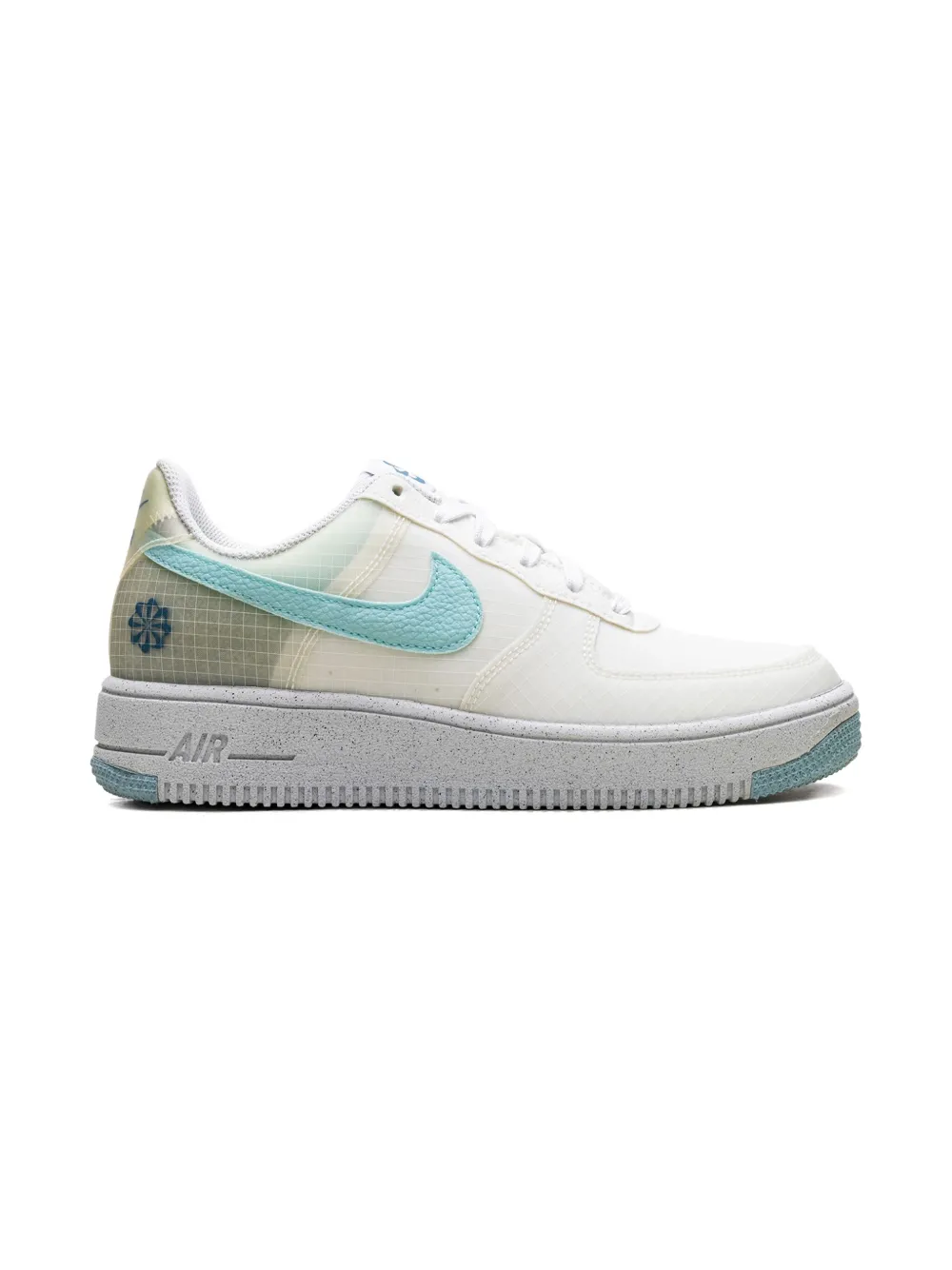Nike Kids Air Force 1 Low Crater White/Rift Blue/Volt/Copa sneakers - Wit