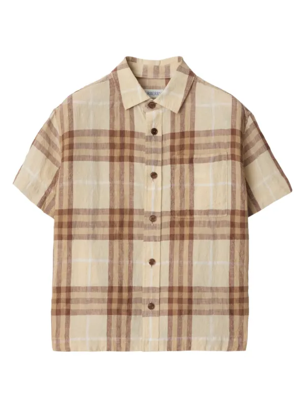 Burberry Kids チェック シャツ | ニュートラル | FARFETCH JP