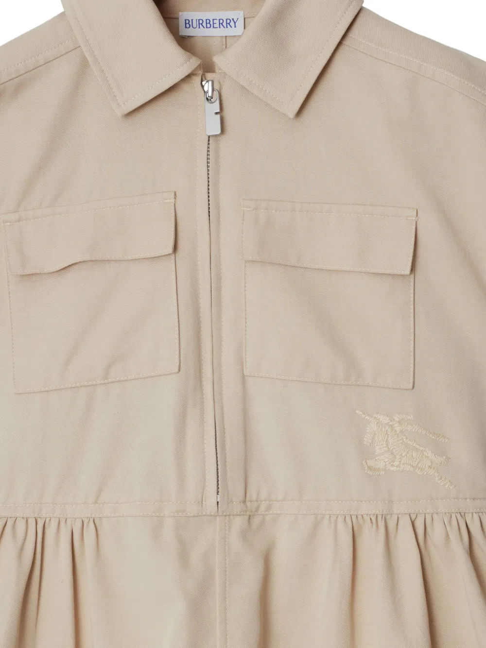 Burberry Kids Katoenen jurk Beige