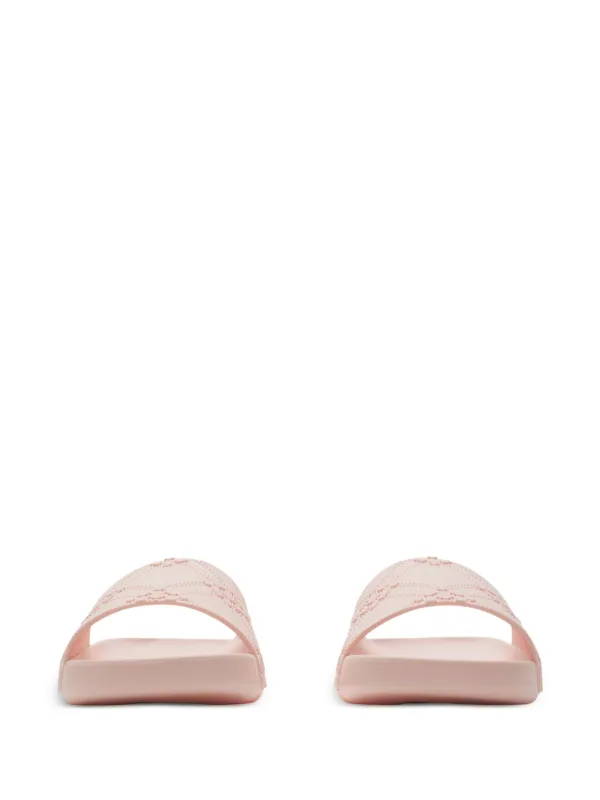 Burberry Checked Slides | Pink | FARFETCH