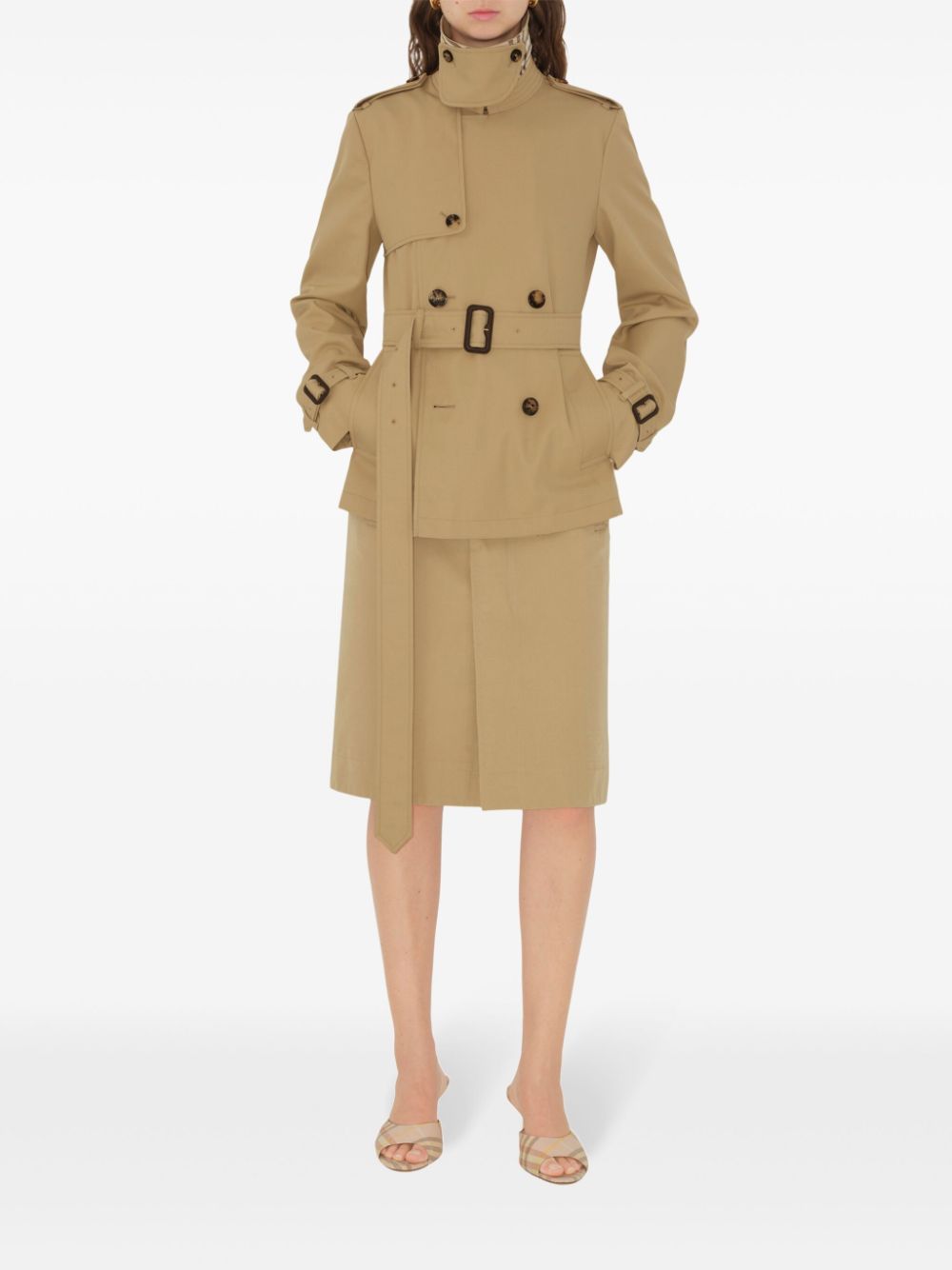 Cheap Burberry cotton-blend trench coat Women