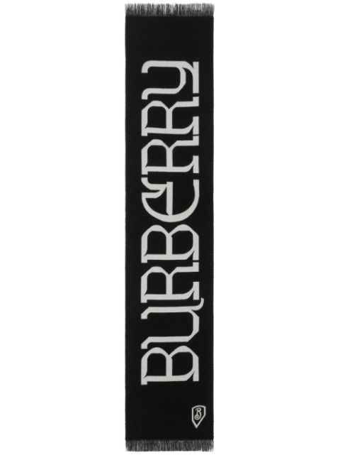 Burberry intarsia-logo wool scarf Women