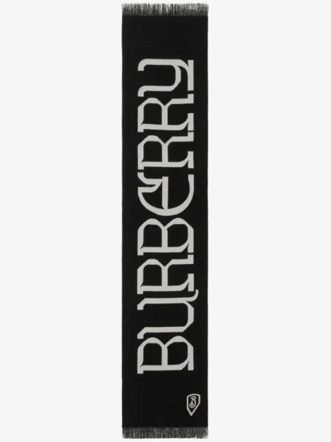 Burberry intarsia-logo wool scarf