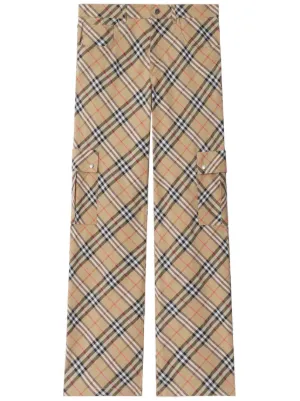 Burberry チェック パンツ | ニュートラル | FARFETCH JP