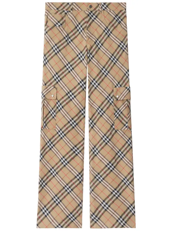Burberry Pantalones Cargo Con Motivo De Cuadros Neutro FARFETCH MX