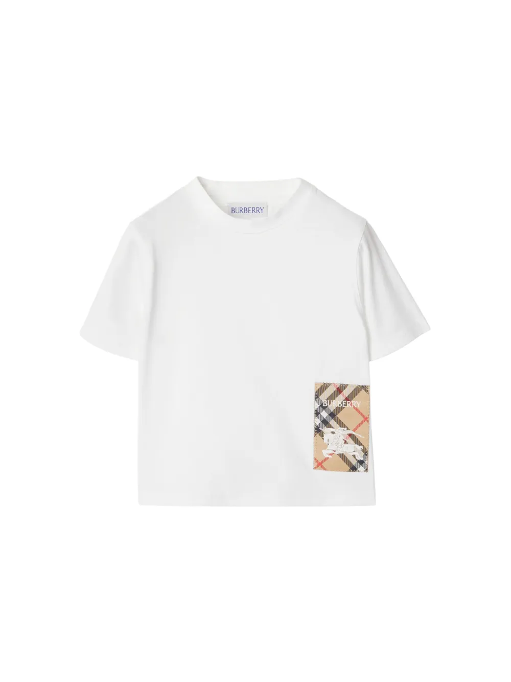 Burberry Check Cotton T-shirt In Weiss