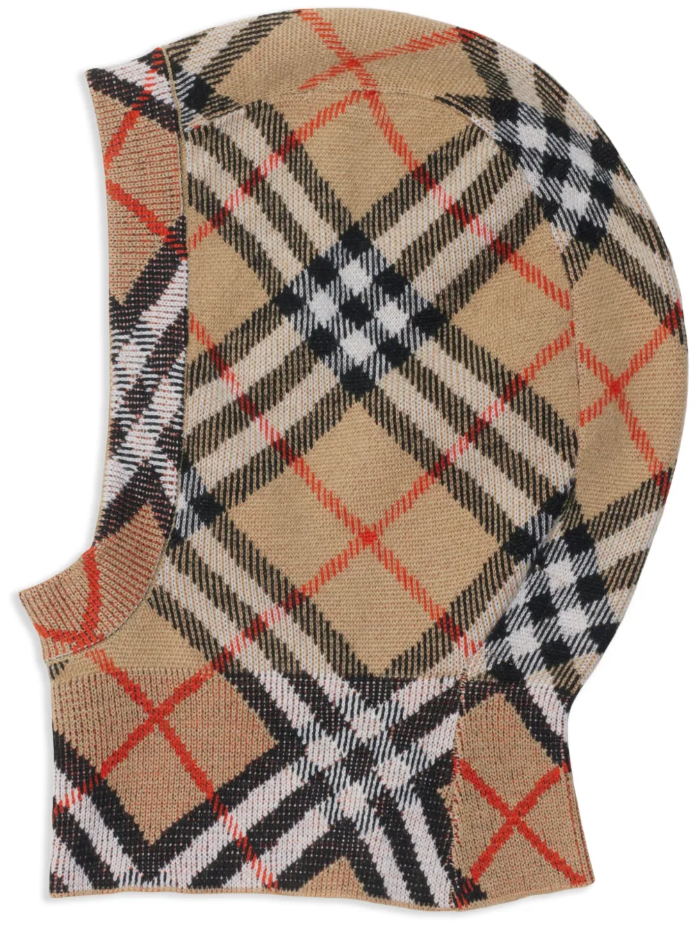 Burberry Checked Wool Balaclava In Neutrals