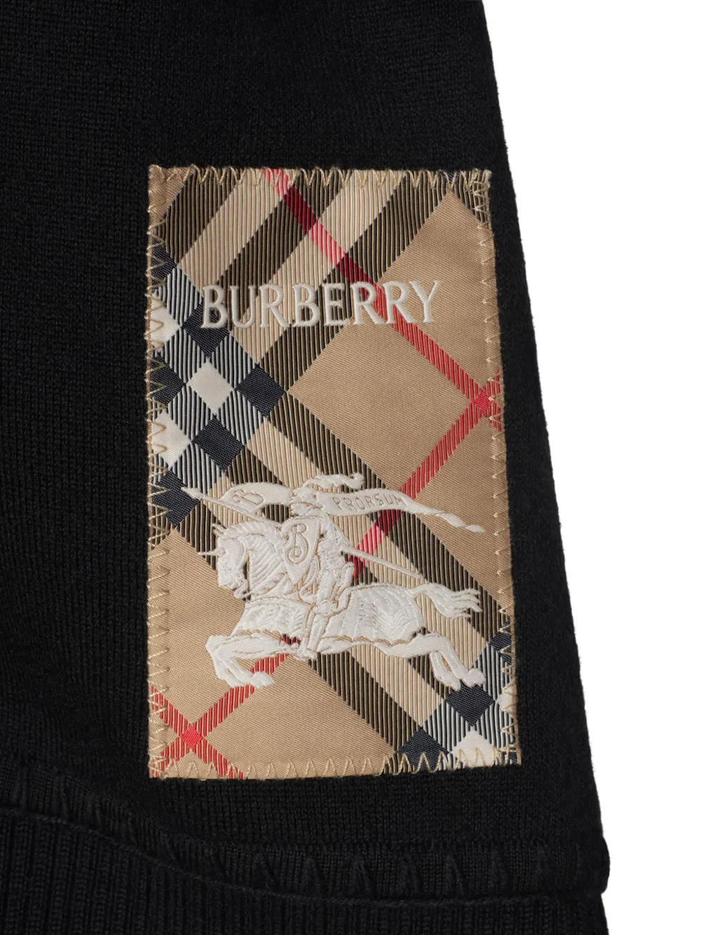 Burberry Kids Geruite cape met logopatch Zwart