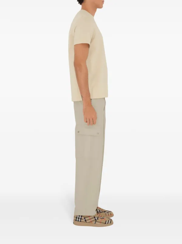 Tシャツ・カットソー BURBERRY BEIGE COTTON T-SHIRT Embroidered cotton jersey T-shirt in beige - Burberry