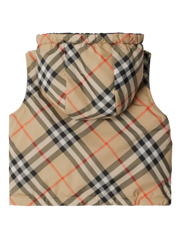 Burberry Kids Reversible check-print Gilet Neutrals FARFETCH AU