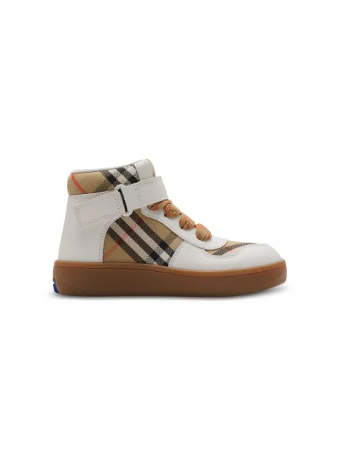 Burberry Kids checkered high-top sneakers