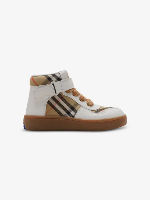 Burberry Kids checkered high-top sneakers