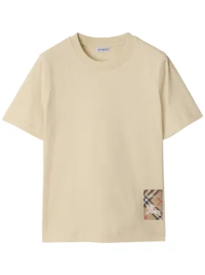 Burberry logo-embroidered Cotton T-shirt | Neutrals | FARFETCH