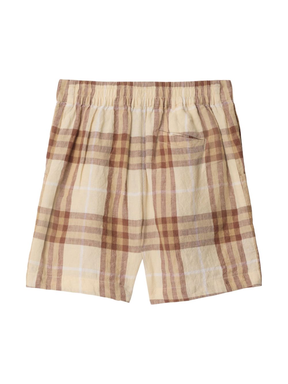 Burberry Kids check linen shorts - Beige