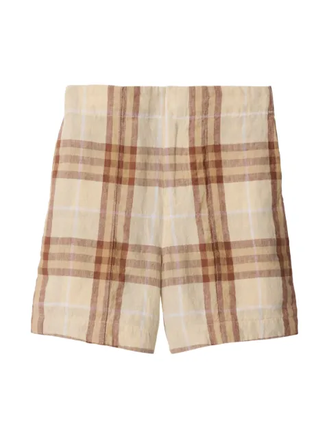 Burberry Kids check linen shorts