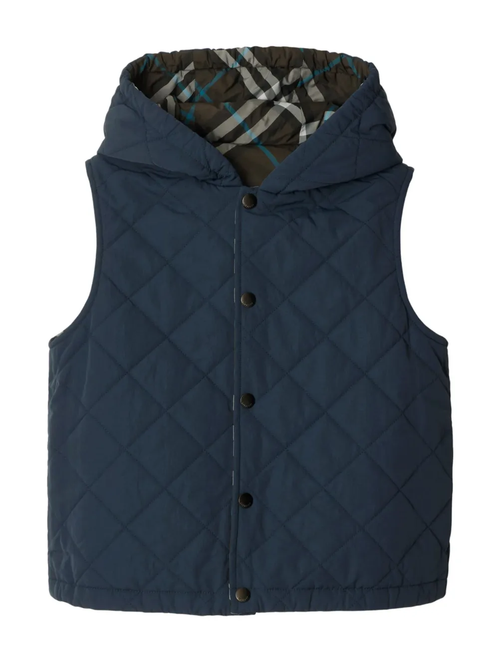 Burberry Kids Vintage check omkeerbare bodywarmer Blauw