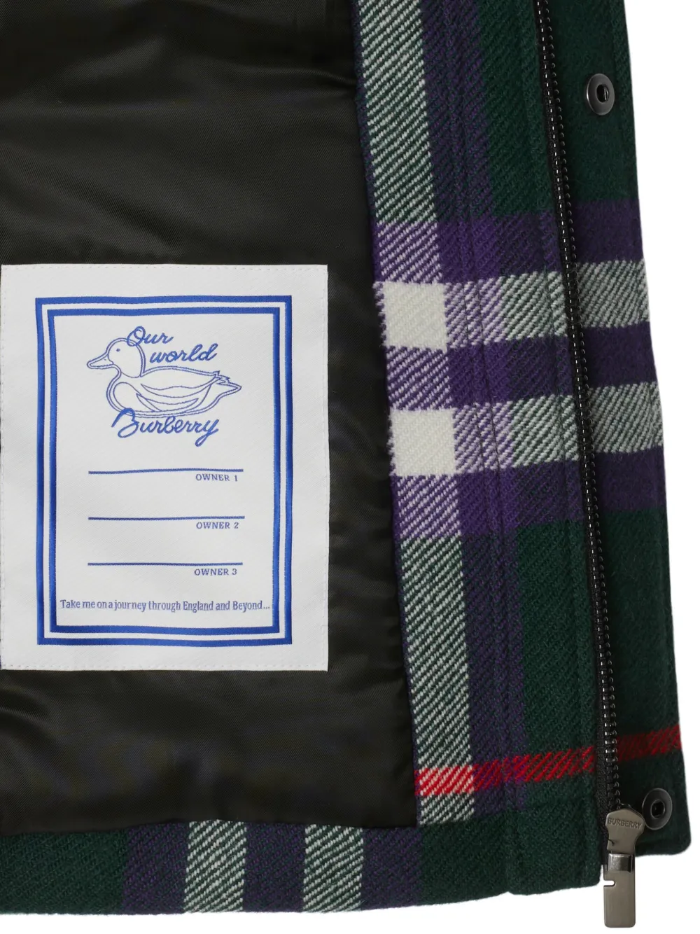 Burberry Kids Vintage Check wollen jack Groen