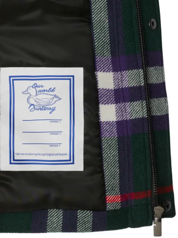 Burberry Kids Vintage Check Wool Jacket Green FARFETCH GE