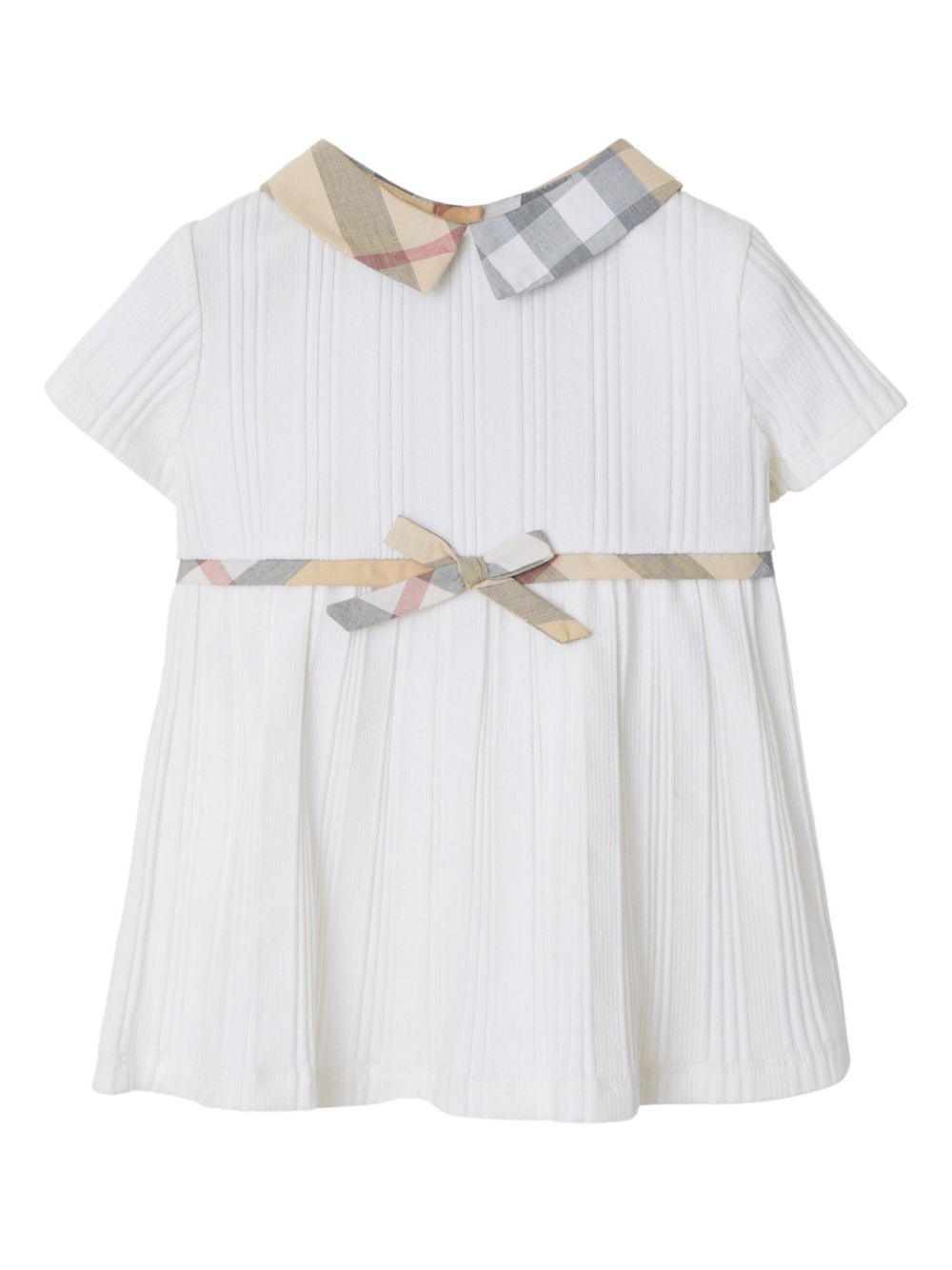 Burberry Kids checkered-trim dress - White