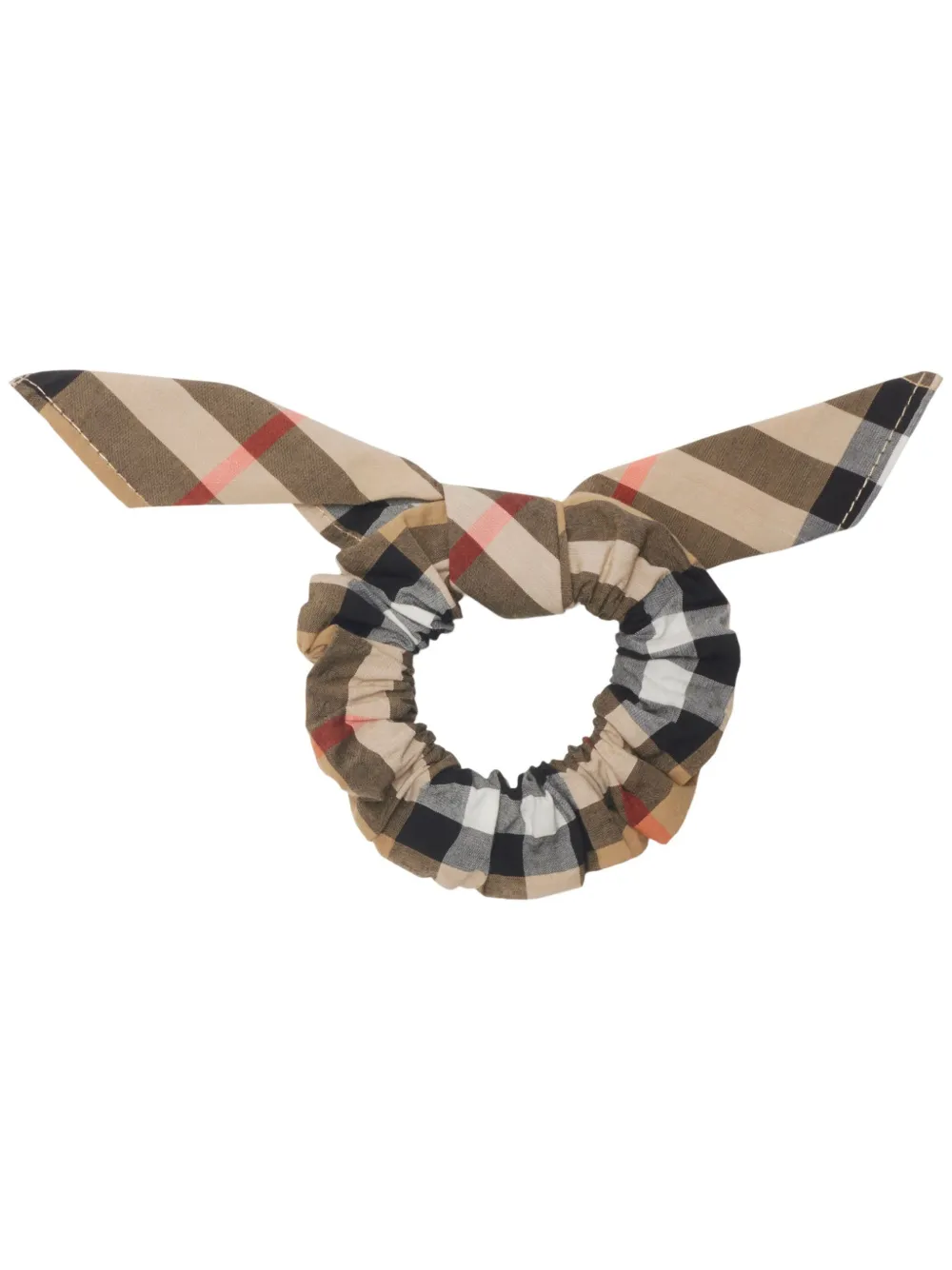 Burberry Check Cotton Scrunchie In Neutrals