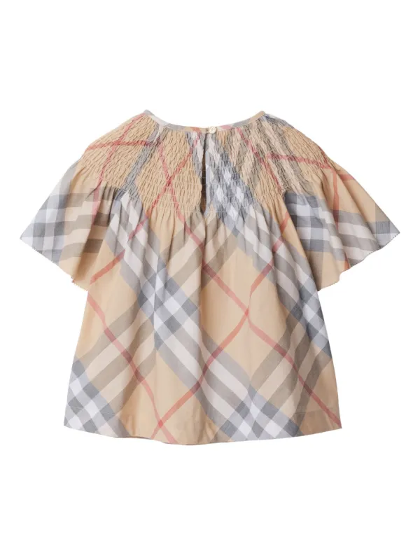 Burberry Kids Check Cotton Top | Neutrals | FARFETCH