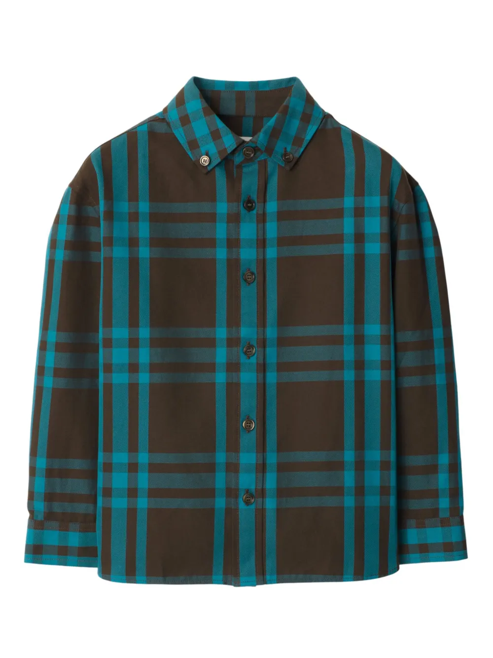 Burberry Kids checked shirt - Brown